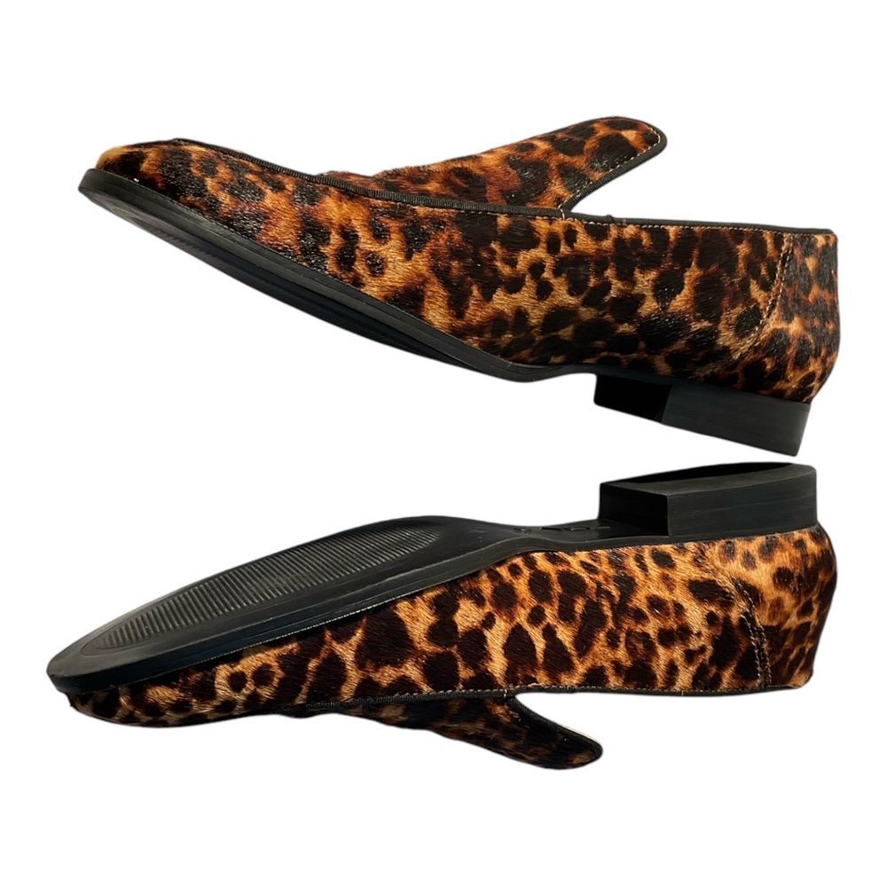 Zara Women’s Cow Furskin Leopard Print Loafers shoes Size 39 - Picture 8 of 13